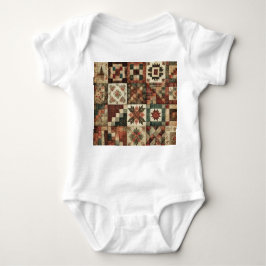 Terracotta Patchwork Landelijk Retro Bloemendesign Romper