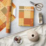 Terracotta Patchwork Quilt Rustic Farmhouse Floral Cadeaupapier<br><div class="desc">Wrap your gifts in warm, rustic charm with this terracotta and yellow Patchwork Quilt wrapping paper. Featuring a pretty "crazy quilt" design, this paper artfully combines colorful flowers, gingham checks, retro plaids, and geometric motifs for a beautifully eclectic look. Perfect for autumn and fall celebrations, this modern farmhouse-style paper adds...</div>