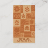 Terracotta Patchwork Quilt Rustic Farmhouse Floral Visitekaartje (Voorkant)