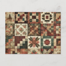 Terracotta Patchwork Quilt Rustieke Bloemen Ontwer