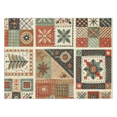 Terracotta Patchwork Quilt Rustieke  Bloemen Tafelkleed (Voorkant (Horizontaal))