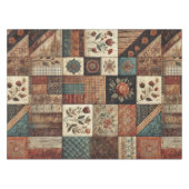 Terracotta Patchwork Quilt Rustieke  Bloemen Tafelkleed (Voorkant (Horizontaal))
