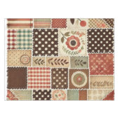 Terracotta Patchwork Quilt Rustieke  Bloemen Tafelkleed (Voorkant (Horizontaal))