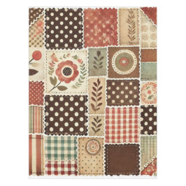 Terracotta Patchwork Quilt Rustieke  Bloemen Tafelkleed