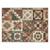 Terracotta Patchwork Quilt Rustieke  Bloemen Tafelkleed (Voorkant (Horizontaal))