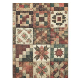 Terracotta Patchwork Quilt Rustieke  Bloemen Tafelkleed