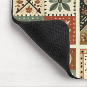 Terracotta Patchwork Quilt Rustieke Bloemenbureau Muismat (Hoek)