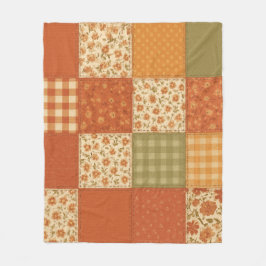 Terracotta Patchwork Quilt Rustieke Boerderij Bloe Fleece Deken