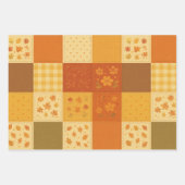 Terracotta Patchwork Quilt Rustieke Boerderij Bloe Inpakpapier Vel (Voorkant)