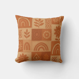 Terracotta Patchwork Quilt Rustieke Boerderij Bloe Kussen