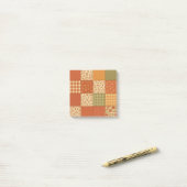 Terracotta Patchwork Quilt Rustieke Boerderij Bloe Post-it® Notes (Op bureau)