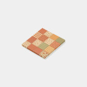 Terracotta Patchwork Quilt Rustieke Boerderij Bloe Post-it® Notes (Schuin)