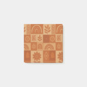 Terracotta Patchwork Quilt Rustieke Boerderij Bloe Post-it® Notes (Voorkant)