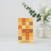 Terracotta Patchwork Quilt Rustieke Boerderij Bloe Visitekaartje (Staand voorkant)