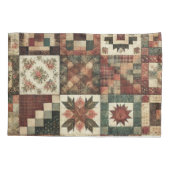 Terracotta Patchwork Quilt rustieke boerderij Kussensloop (Achterkant)