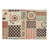 Terracotta Patchwork Quilt rustieke boerderij Kussensloop (Achterkant)