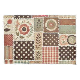 Terracotta Patchwork Quilt rustieke boerderij Kussensloop