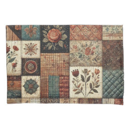 Terracotta Patchwork Quilt rustieke boerderij Kussensloop