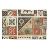 Terracotta Patchwork Quilt rustieke boerderij Kussensloop (Achterkant)