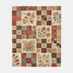 Terracotta Patchwork Quilt Rustieke Retro Vintage Fleece Deken