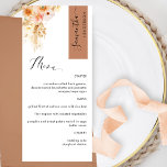 Terracotta Peach Blush personaliseren met gastnaam Menu<br><div class="desc">Waarom besteed op zijn plaats kaarten en menukaarten wanneer u een elegant All-in-one elegant Menu kunt hebben dat met elke gastnaam wordt gepersonaliseerd! Een modern, eenvoudig en elegant ontwerp met uitstekende waterverf florale details in een prachtig mengsel van perzikkleurige, oranje, zwarte, stoffige koraal, crème en champagnekleurige tinten. Moderne handgeschreven kalligrafie-elementen....</div>