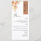 Terracotta Peach Blush personaliseren met gastnaam Menu (Voorkant)