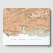 Terracotta Peach & Mint Minimalist Marble Guest Gastenboek (Achterkant)