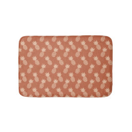 Terracotta & Peach Tropisch anananassolpatroon Badmat