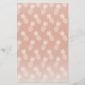 Terracotta & Peach Tropisch anananassolpatroon Briefpapier (Voorkant)