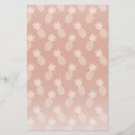 Terracotta & Peach Tropisch anananassolpatroon Briefpapier (Voorkant)