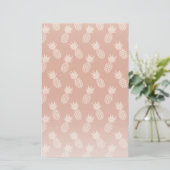 Terracotta & Peach Tropisch anananassolpatroon Briefpapier (Staand voorkant)