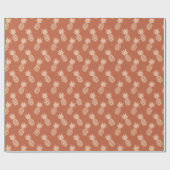 Terracotta & Peach Tropisch anananassolpatroon Cadeaupapier (Vlak)