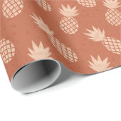 Terracotta & Peach Tropisch anananassolpatroon Cadeaupapier (Rol Hoek)