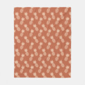 Terracotta & Peach Tropisch anananassolpatroon Fleece Deken (Voorkant)
