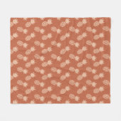 Terracotta & Peach Tropisch anananassolpatroon Fleece Deken (Voorkant (Horizontaal))