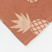 Terracotta & Peach Tropisch anananassolpatroon Fleece Deken (Hoek)