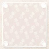 Terracotta & Peach Tropisch anananassolpatroon Glazen Onderzetter (Achterkant)