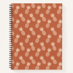 Terracotta & Peach Tropisch anananassolpatroon Notitieboek