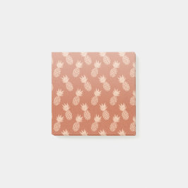 Terracotta & Peach Tropisch anananassolpatroon Post-it® Notes