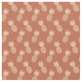Terracotta & Peach Tropisch anananassolpatroon Stof
