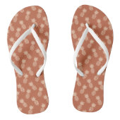 Terracotta & Peach Tropisch anananassolpatroon Teenslippers (Voetbed)
