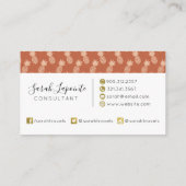 Terracotta & Peach Tropisch anananassolpatroon Visitekaartje (Achterkant)