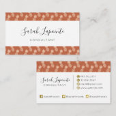 Terracotta & Peach Tropisch anananassolpatroon Visitekaartje (Voorkant / Achterkant)