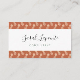 Terracotta & Peach Tropisch anananassolpatroon Visitekaartje