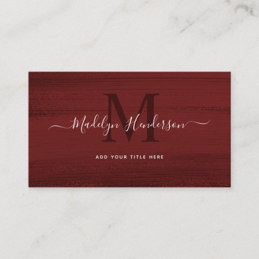 Terracotta penseelstreken Moderne penseel QR-code Visitekaartje (Voorkant)