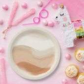 Terracotta Perzik & Beige Boheemse Moderne Bruilof Papieren Bordje (Feest)