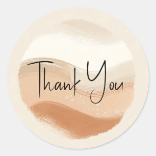 Terracotta Perzik & Beige Boheemse Moderne Bruilof Ronde Sticker