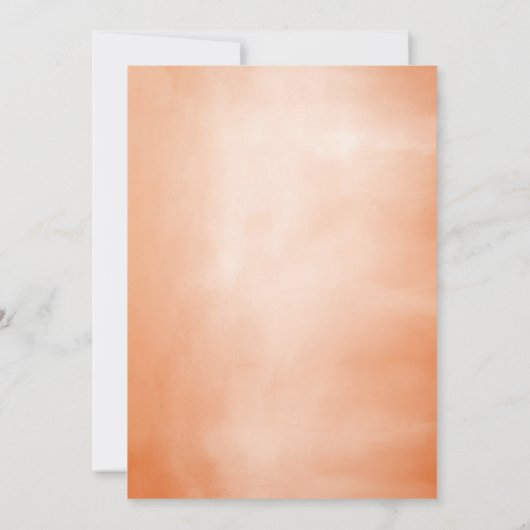 Terracotta Perzik en Witte Bloemen Boho Bruiloft Kaart (Achterkant)