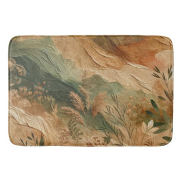 Terracotta Perzik Geperste Bloemen Bohemen Badmat