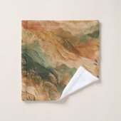 Terracotta perzik geperste bloemen Bohemian Bad Handdoek (Wasdoekje)